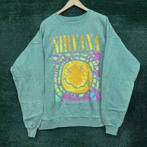 Nirvana Smiley Sweatshirt Green XL